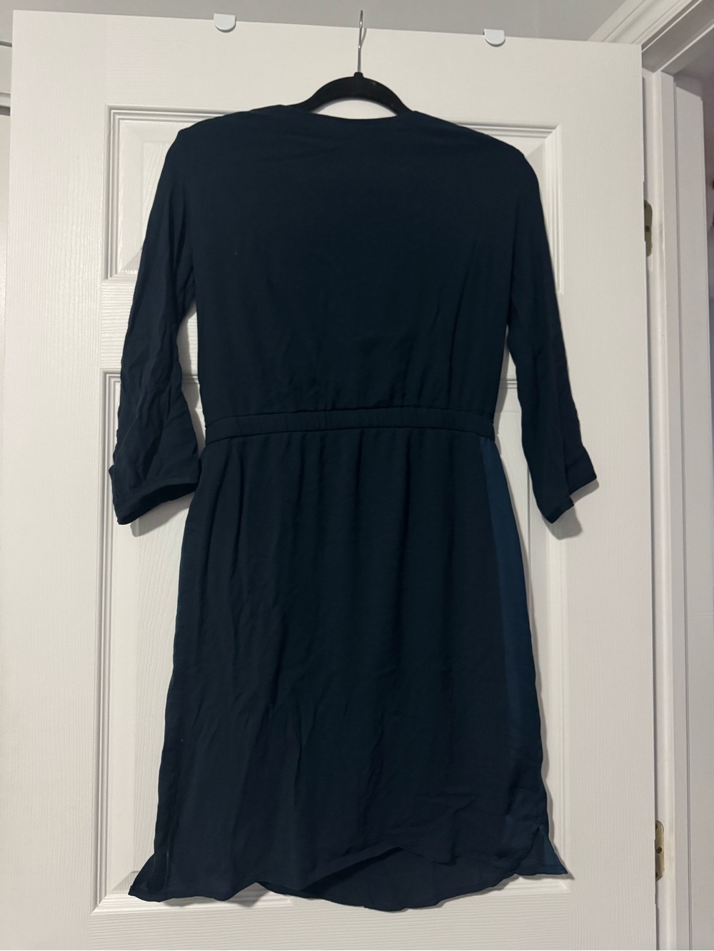 H&M Dark Navy Long Sleeve Belted Dress